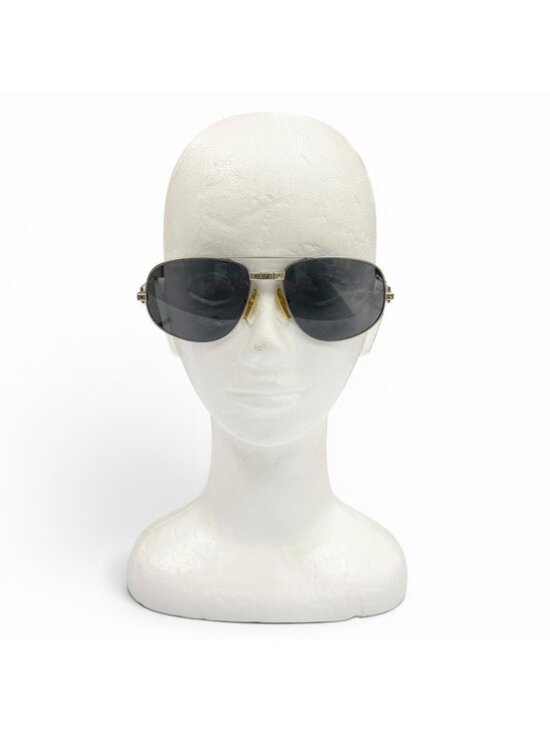 Cartier Vintage Santos Two Bridge Teardrop Eyewear Sunglasses Matte Silver main image 7